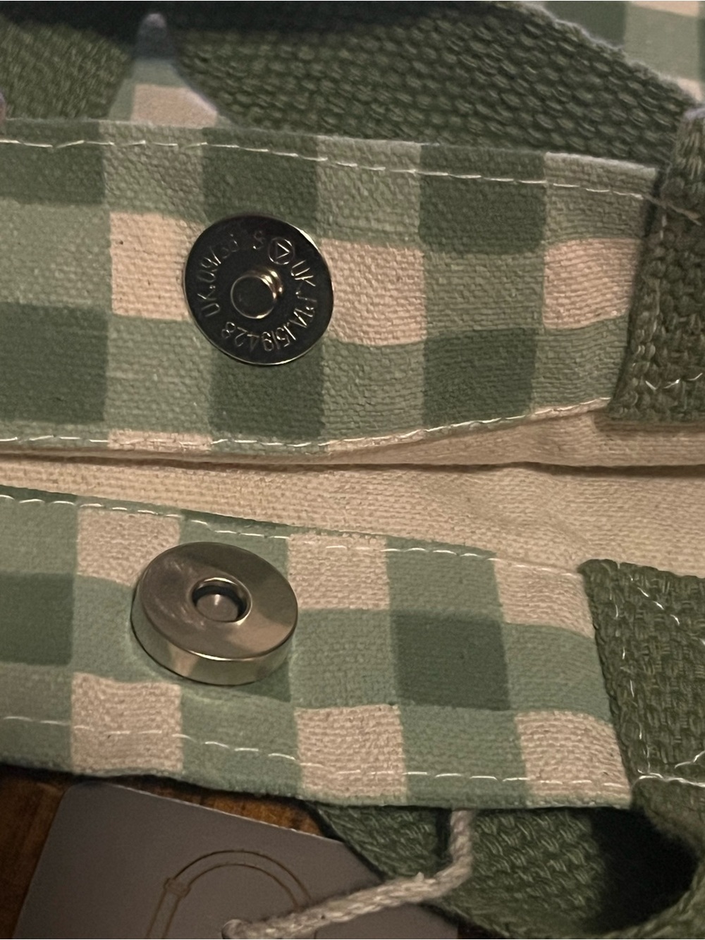 Green Gingham Tote w/ ajustable shoulder strap NWT - Picture 12 of 16